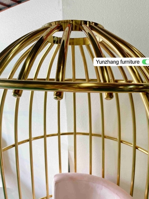 Ghế lồng chim bằng kim loại vàng thoải mái bằng thép không gỉ cho tiệc khách sạn