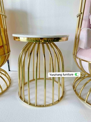 Ghế lồng chim bằng kim loại vàng thoải mái bằng thép không gỉ cho tiệc khách sạn