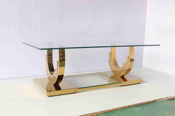 Ti Gold U Shaped Base Bộ bàn cà phê 2 mảnh Phòng khách Nội thất gia đình