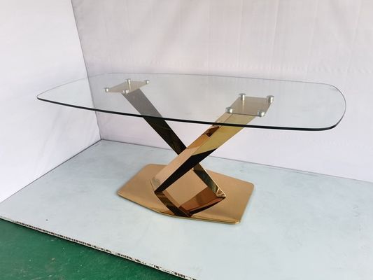 Giá tốt. Đám cưới nhập khẩu vàng đáy kim loại gương kính trên bàn ăn với tinh thể trực tuyến