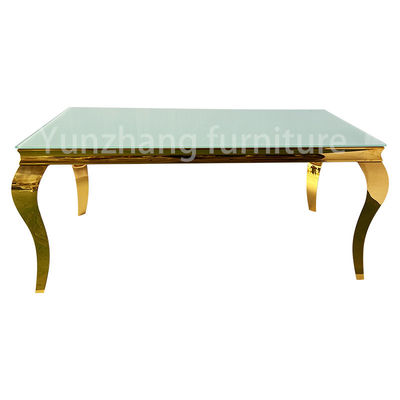 Giá tốt. Phòng ăn hình chữ nhật Bàn thép không gỉ với mặt đá cẩm thạch trực tuyến