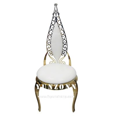 Giá tốt. Ghế tiệc cưới thương mại bằng thép không gỉ vàng Ghế da nhung trực tuyến