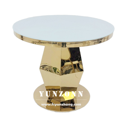Đứng bánh bánh cưới vàng Vòng đứng thép không gỉ Nodern Cake Table