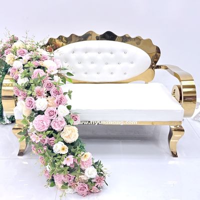 Ghế sofa lưng hoa hướng dương bằng thép không gỉ mạ vàng với kích thước tùy chỉnh cho phòng khách và khách sạn