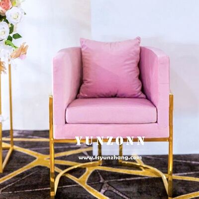 Giá tốt Ghế sofa đơn hiện đại với khung thép không gỉ mạ vàng và đệm nhung nhiều màu sắc cho khách sạn, phòng khách, phòng ăn và trung tâm thương mại trực tuyến