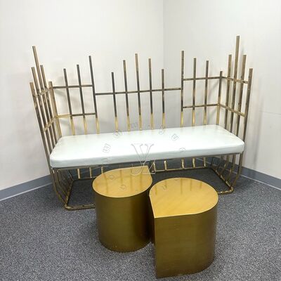 chất lượng Throne ghế hoàng gia sang trọng cho cô dâu và chú rể ghế ăn cưới thép không gỉ hiện đại nhà máy