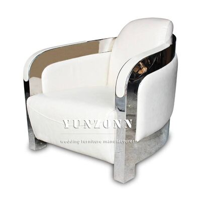 Giá tốt Ghế sofa đơn theo phong cách Bắc Âu với khung da và thép không gỉ cho đồ nội thất phòng khách sạn trực tuyến