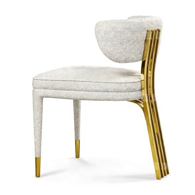 Giá tốt Beautiful Chair Fashion Design Grand Luxury Wedding Chairs Hotel Golden Stainless Steel Metal Dinner Dining Chair trực tuyến