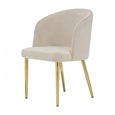 Giá tốt Modern Elegant Nordic Velvet Dining Chairs Chế độ bền Metal Tube Legs Tufted Fabric Cushion Commercial Living Room trực tuyến