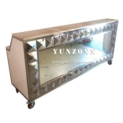 Giá tốt Quầy Bar Bằng Thép Không Gỉ Gương Kính Hình Trăng Khuyết Dùng Cho Tiệc Cưới/Quán Bar/Hộp Đêm trực tuyến