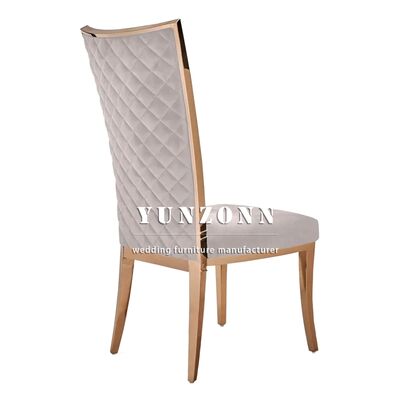 Giá tốt Ghế ăn kiểu Bắc Âu bằng thép không gỉ chân vàng, nội thất phòng ăn Trung Quốc, ghế lưng cao bằng thép không gỉ cho gia đình trực tuyến