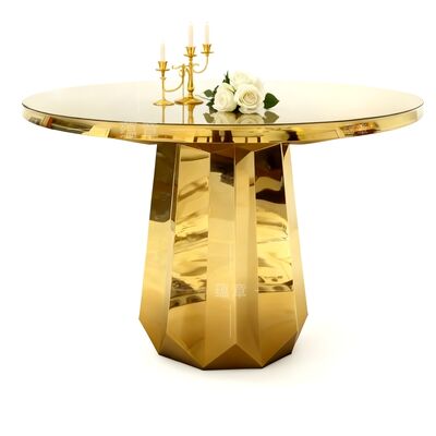 Giá tốt Mặt bàn tiệc cưới hình kim cương bằng thép không gỉ mạ điện, đồ nội thất cho sự kiện và dịp lễ trực tuyến