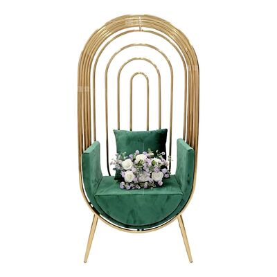 Giá tốt Ghế lồng chim bằng thép không gỉ mạ vàng hình vương miện, ghế vua cho tiệc cưới, tiệc chiêu đãi, khách sạn trực tuyến