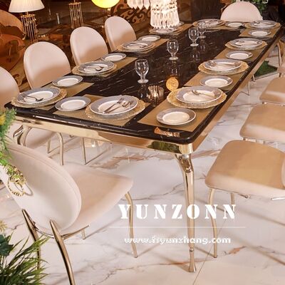 Giá tốt Furnistyle Nhà sản xuất Bàn ăn Mặt đá Tùy chỉnh Sang trọng Lịch lãm Bàn ăn Hiện đại Bộ bàn ăn Đám cưới trực tuyến