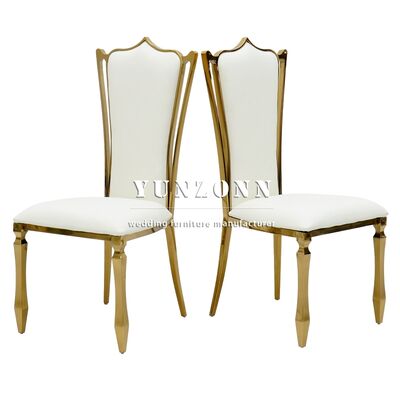 Ghế Khách Sạn Thép Không Gỉ Mạ Vàng Sang Trọng Chân Hồ Lô Ghế Không Tay Vị Dành Cho Cặp Đôi Cô Dâu Chú Rể Sự Kiện Đám Cưới