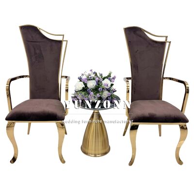 Giá tốt Ghế Vua & Nữ Hoàng Sang Trọng Bằng Thép Không Gỉ Có Tay Vịn Cho Tiệc Cưới & Tiệc trực tuyến