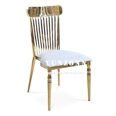 Giá tốt Ghế nhà hàng lưng cao hiện đại kiểu dáng Rococo với khung thép không gỉ mạ vàng trực tuyến