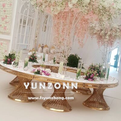 Giá tốt Đồ nội thất khách sạn S-Shaped Half Moon sang trọng, tinh khiết, kính rõ ràng, bàn ăn ngoài trời, nhà hàng, bữa tiệc trực tuyến