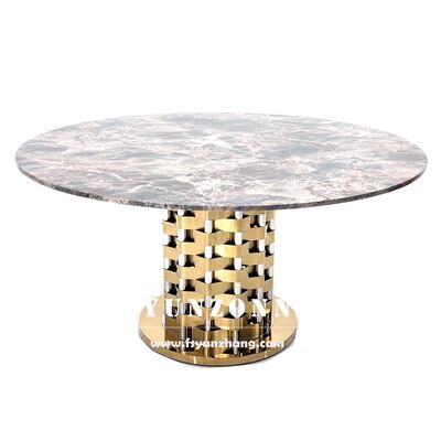 Giá tốt Chiếc bàn ăn bằng đá cẩm thạch Carrara sang trọng Thép không gỉ Ứng dụng sự kiện cho bữa tiệc tại nhà hoặc sử dụng khách sạn trực tuyến