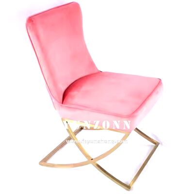 Giá tốt Modern Comfortable Leisure Dining Chair Velvet Fabric With Stainless Steel Metal Cross Legs Design Hotel Outdoor Living Room Sử dụng trực tuyến