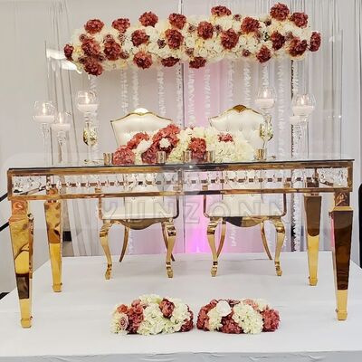 Giá tốt Bàn Ăn Vuông Sang Trọng Khung Thép Không Gỉ & Trang Trí Pha Lê Cho Tiệc Cưới Khách Sạn - Dành Cho Sự Kiện Tinh Tế trực tuyến