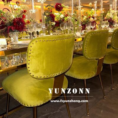 Giá tốt Luxury Modern Stainless Steel Gold Frame ghế ăn Velour Restaurant Wedding ghế ăn cho nhà nội thất khách sạn trực tuyến