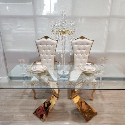 Giá tốt Bàn Ăn VIP Cưới Cô Dâu Chú Rể Bàn Ăn Kính Thép Không Gỉ Phòng Khách Tiệc Tùng Nhà Hàng Tiệc Cưới Để Bán trực tuyến