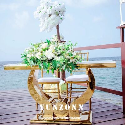 Giá tốt Bàn Vàng Thép Không Gỉ Hiện Đại Sang Trọng Trang Trí Tiệc Cưới Nội Thất Khách Sạn trực tuyến