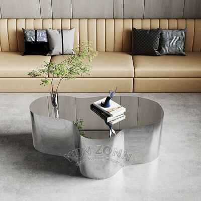 Giá tốt YunZonn Luxury Modern Stainless Steel Coffee Table Chén bạc chất lượng cao kết thúc hình dạng độc đáo Home Hotel Living Room Bar trực tuyến