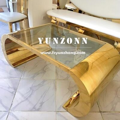 Giá tốt Bàn trà Oval cho Phòng khách Thép không gỉ với Gương Vàng Thiết kế Hiện đại Sang trọng trực tuyến