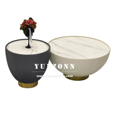 Giá tốt Bàn Trà Tròn Màu Trắng Bán Chạy Nhất Với Thiết Kế Mặt Đá Sintered Dùng Cho Phòng Khách Hoặc Khách Sạn trực tuyến