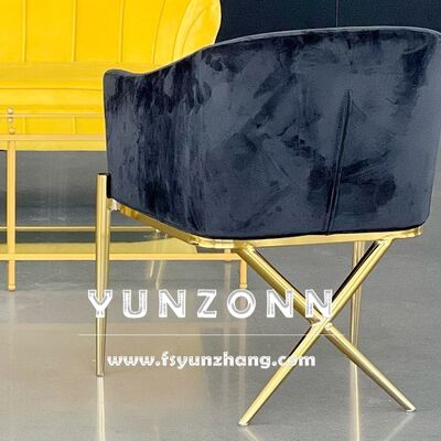 Giá tốt Ghế ăn uống hiện đại với chân X Thiết kế thép không gỉ Ghế khách sạn nhung trực tuyến