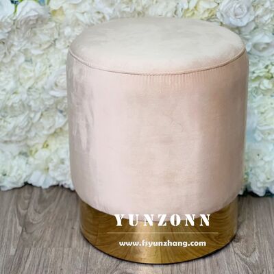 Giá tốt Nordic Round Velvet Ottoman Stool Modern Minimalist Luxury Soft Footstool Kim loại di động cho ứng dụng khách sạn và đám cưới trực tuyến