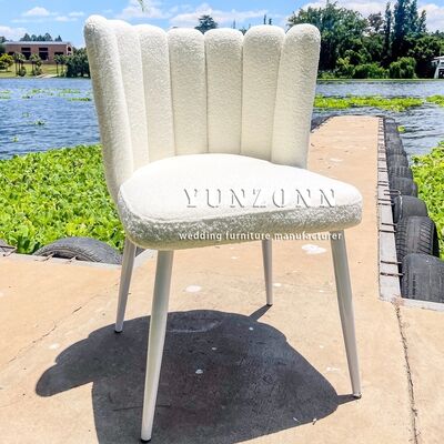 Giá tốt Ghế sofa nhung trắng Teddy bán buôn trang trí sự kiện đám cưới bằng thép không gỉ sang trọng cho khách sạn trực tuyến