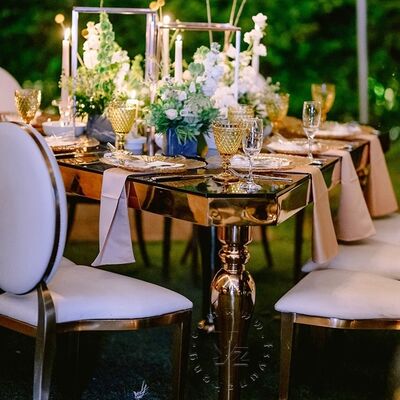 Giá tốt YZ Modern Triangle Dining Table Set Stainless Steel Base Tempered Glass Top Multi-color Frame Xây dựng căn hộ ngoài trời bền Villa trực tuyến