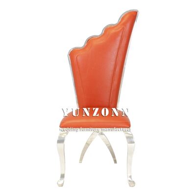 Giá tốt Lưng cao da và vải Cung điện cưới với cánh vàng ghế cưới bằng thép không gỉ cổ đại sang trọng trực tuyến