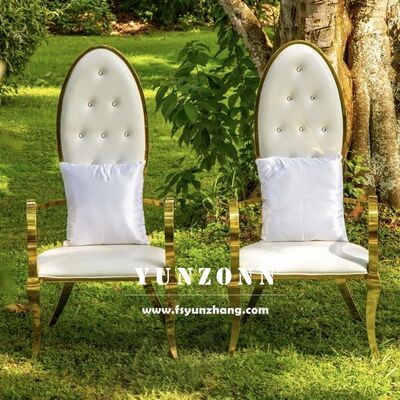 Giá tốt Luxury Modern Gold Stainless Steel King Throne Chair cho khách sạn Villa Outdoor Events-Bride & Groom Wedding Chair trực tuyến
