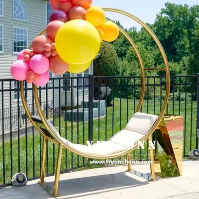 Giá tốt Modern Round Wedding Throne Chair Set for Couple Colorful Birdcage Sofa for Villa Dining Vật liệu thép Thiết kế kim loại phong cách trực tuyến